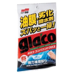 Soft99 Glaco Compound Sheet - Салфетки для стекол очищающие, 6шт.