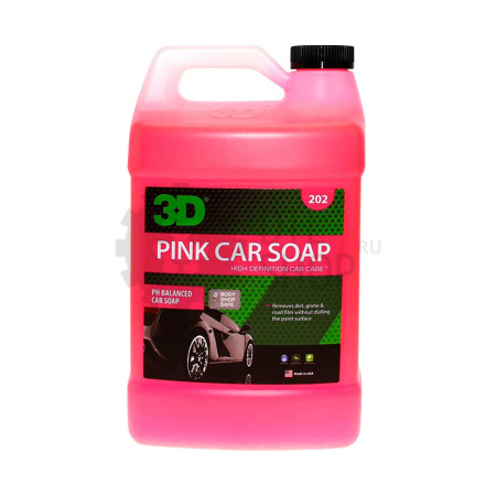 3D Pink Car Soap - Концентрированный pH-сбалансированный шампунь, 1.89 л