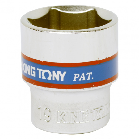 Головка торцевая стандартная шестигранная 3/8", 19 мм KING TONY 333519M