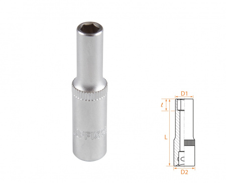 Головка торцевая глубокая шестигранная 1/4", 5,5 мм AFFIX AF00120055