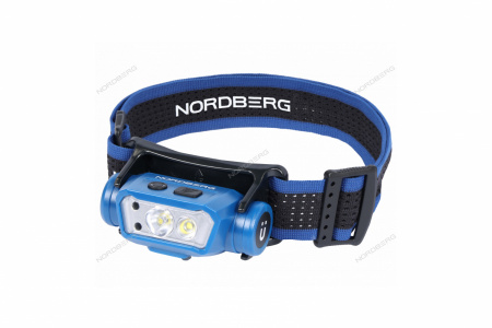 Фонарь светодиодный налобный, аккумуляторный, 3,7 В c датчиком движения Nordberg 1953