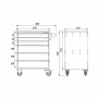 Тумба для инструментов, 6 выдвижных ящиков PowerMechanics-STW10061001DD