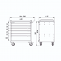 Тумба для инструментов, 6 выдвижных ящиков PowerMechanics-STW11161001DB
