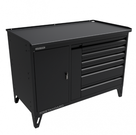 Верстак слесарный 2-х тумбовый. 7 ящиков /PowerMechanics-SW2000010RDD