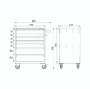Тумба для инструментов, 7 выдвижных ящиков PowerMechanics-STW10071001DR