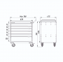 Тумба для инструментов, 6 выдвижных ящиков PowerMechanics-STW11161001DD