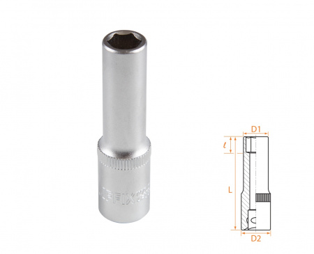 Головка торцевая глубокая шестигранная 3/8", 9 мм AFFIX AF00130009