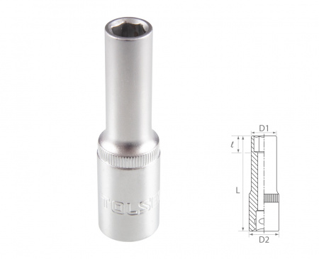 Головка торцевая глубокая шестигранная 1/2", 9 мм TOLSEN TT16559