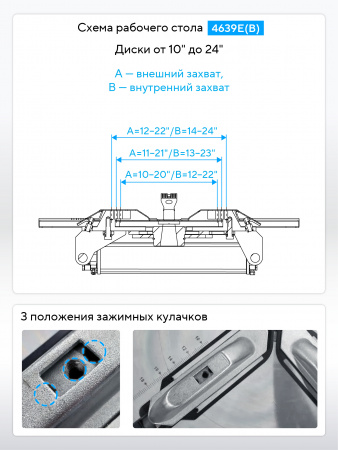 Станок шиномонтажный полуавтомат, двухскоростной, 380 В, 4639E(B) 380