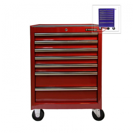 Тележка инструментальная с 7 ящиками, красного цвета BTD-270071CS red