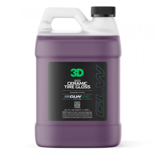 3D SIO2 Ceramic Tire Gloss GLW - Гидрофобное глянцевое чернение для шин, 1.89 л
