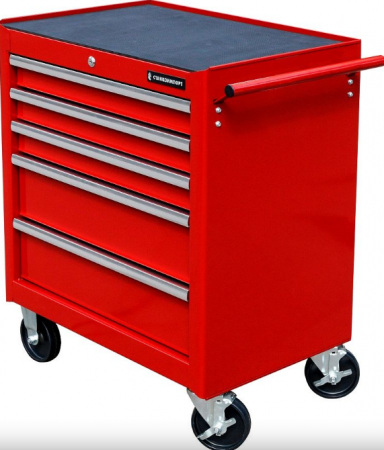 Тележка инструментальная с 5 ящиками, красного цвета BTD-271051CIS red