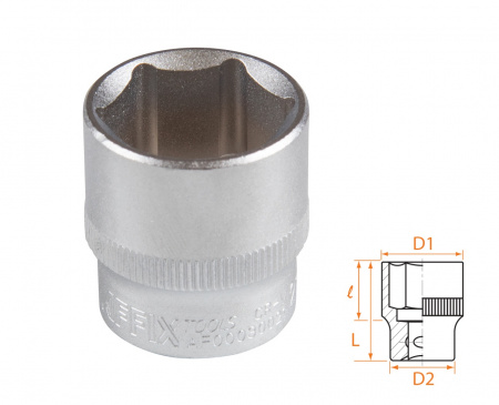 Головка торцевая стандартная шестигранная 3/8", 21 мм AFFIX AF00030021