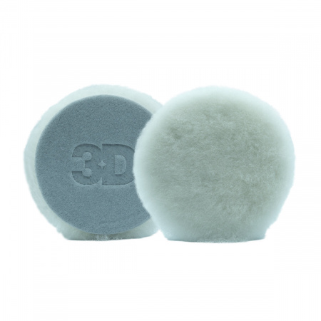 3D Pad Knitted Wool White 3'' - Полировальный̆ круг из шерсти ягненка, 76 мм