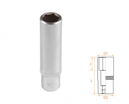 Головка торцевая глубокая шестигранная 1/4", 9 мм AFFIX AF00120009