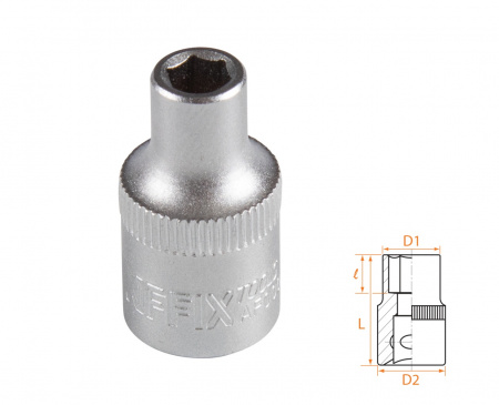 Головка торцевая стандартная шестигранная 3/8", 6 мм AFFIX AF00030006
