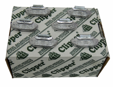 Грузики балансировочные для стальных дисков 25 г, 100 шт. CLIPPER 0225