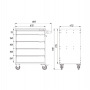 Тумба для инструментов, 5 выдвижных ящиков PowerMechanics-STW10051001DD