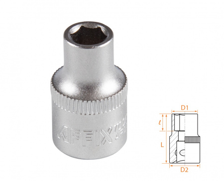 Головка торцевая стандартная шестигранная 3/8", 7 мм AFFIX AF00030007