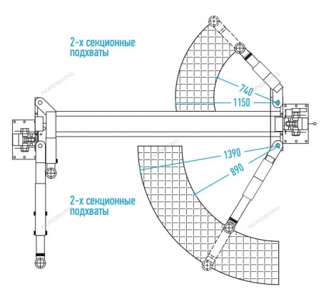 Подъемник двухстоечный 4 т, асимметричный N4121A-4T_220, 220 В