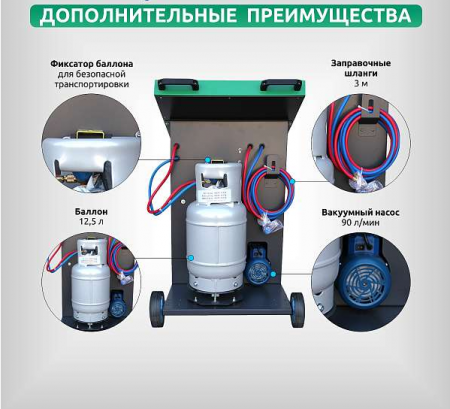 ПОЛУАВТОМАТИЧЕСКАЯ СТАНЦИЯ ДЛЯ ЗАПРАВКИ КОНДИЦИОНЕРОВ ОДА СЕРВИС ODA-360