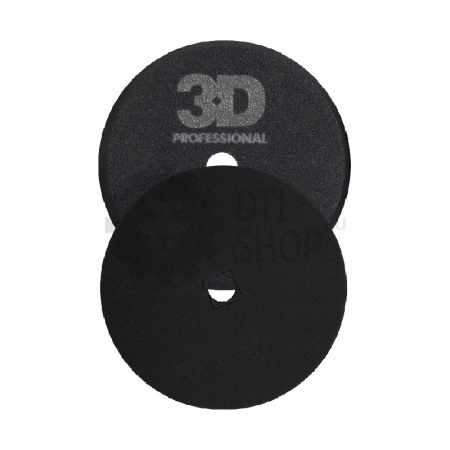 3D Black Finishing Pad - Полировальный круг поролоновый, финишный, черный, 140 мм