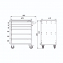 Тумба для инструментов, 6 выдвижных ящиков PowerMechanics-STW10061001DR