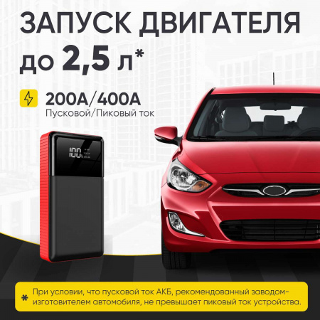 IC-JSD08N Пусковое устройство 12В, 8 000 мАч, 200/400А iCartool IC-JSD08N