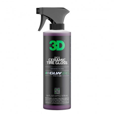 3D SIO2 Ceramic Tire Gloss GLW - Гидрофобное глянцевое чернение для шин, 473 мл