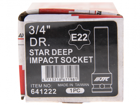 Головка торцевая 3/4" TORX E22 глубокая L=110мм JTC