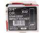 Головка торцевая 3/4" TORX E22 глубокая L=110мм JTC
