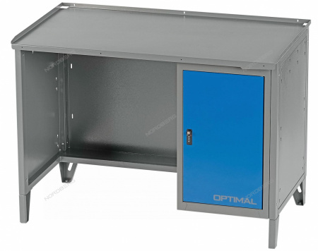 Верстак слесарный однотумбовый, 1 синяя створка OPTIMAL NW101 7012/5005