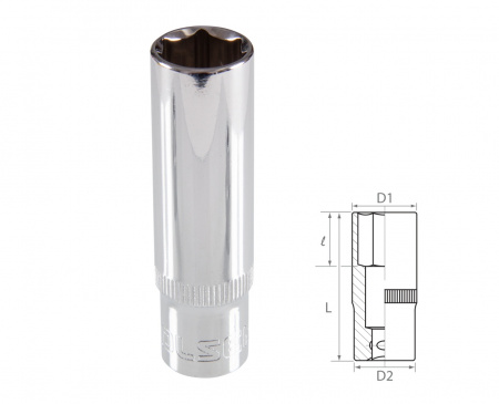 Головка торцевая глубокая шестигранная 3/8", 13 мм TOLSEN TT16363