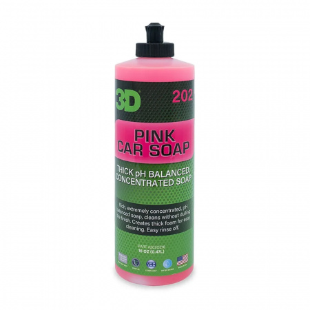 3D Pink Car Soap - Концентрированный pH-сбалансированный шампунь, 473 мл
