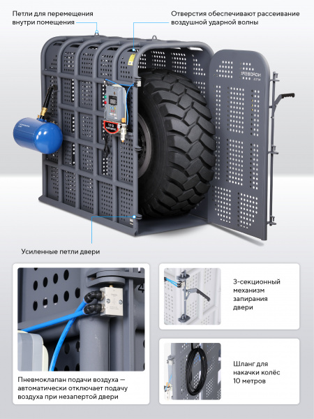 Клеть для накачки грузовых колес и спецтехники увеличенная Nordberg 46TC16